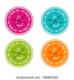Set of Allergen free Badges. No trans fat. Vector hand drawn Signs. Can be used for packaging Design.