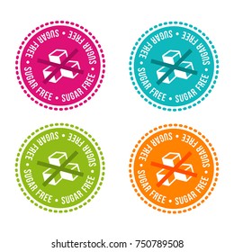 Set of Allergen free Badges. Sugar free. Vector hand drawn Signs. Can be used for packaging Design.