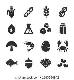 Set allergens food icons vector image