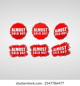 set of almost sold out labels