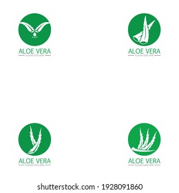 set Aloe vera logo and symbol vector