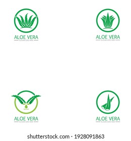 conjunto del logotipo de Aloe vera y del vector del símbolo
