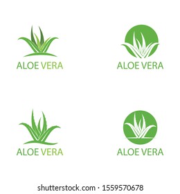Set Of Aloe vera logo vector illustration template