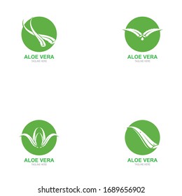 Set of Aloe vera logo vector illustration template