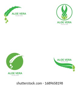 Conjunto de plantillas de ilustración vectorial del logotipo de Aloe vera