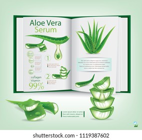 Set of aloe vera vector book. illustration vector