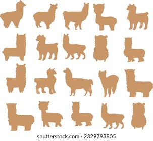 set Alpaca icon. set Alpacas icons