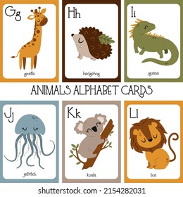set of alphabet cards GHIJKL