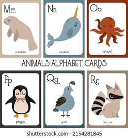 set of alphabet cards MNOPQR