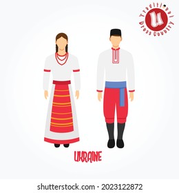 Set Of Alphabet Cartoon Characters In Traditional Clothes. U For Ukraine.