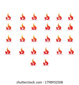 Alphabet kombinieren Feuersymbol-Vorlage festlegen
