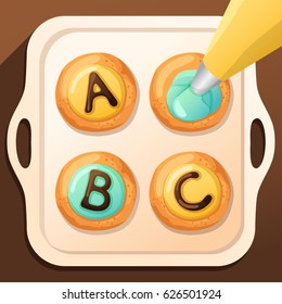 Set of Alphabet Cookies  : Vector Illustration