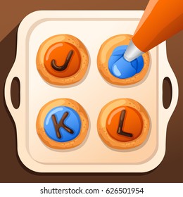 Set of Alphabet Cookies  : Vector Illustration