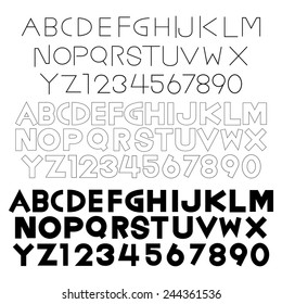 Set of Alphabet fonts and numbers Vector EPS10