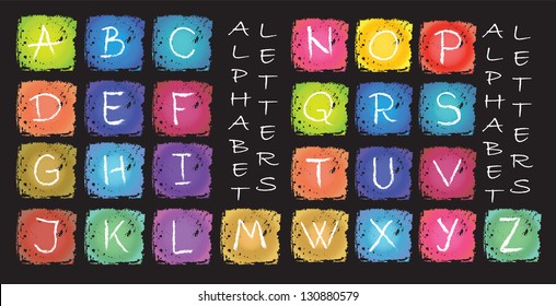 SET OF ALPHABET GRUNGE LETTERS IN VECTOR