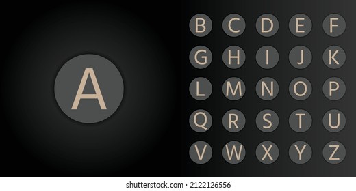Set of alphabet letter with circle background applied for initial name of video conference or participant attendance