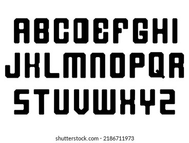 set of alphabet letters in black style on a white background