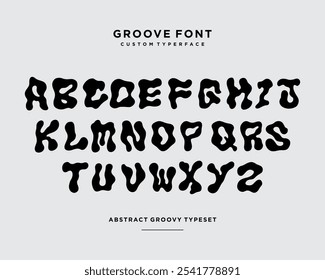 Set of alphabet letters custom font acid psychedelic typeset vector isolated editable