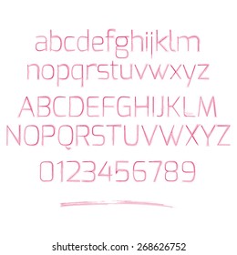 set of alphabet letters and numbers isolated on white background. vector font type design