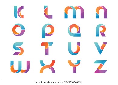 Set of alphabet logo icons design template elements, vector sign symbol