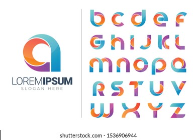 Set of alphabet logo icons design template elements, vector sign symbol