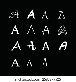 A Set Of Alphabet A logo,vector,illustration that is design in adobe illustrator by using typography