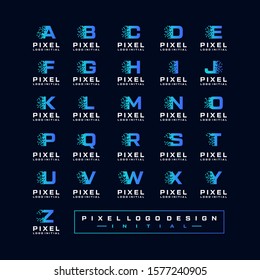 Set of Alphabet Pixel Logo Design
