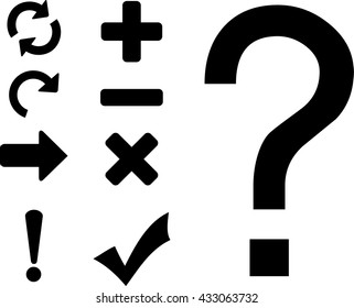 Set of alphabet symbols. Black sings. Vector illustration