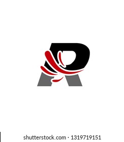 Set of alphabet symbols and elements of letter R, such a logo
