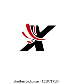 Set of alphabet symbols and elements of letter X, such a logo
