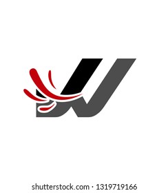 Set of alphabet symbols and elements of letter W, such a logo
