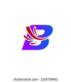 Set of alphabet symbols and elements of letter B, such a logo
