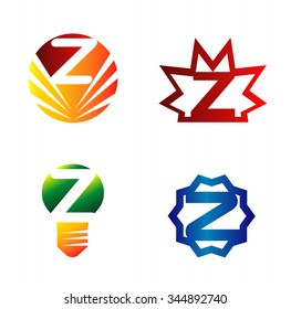 Set of alphabet symbols and elements of letter Z, 
