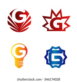 Set of alphabet symbols and elements of letter G, such a logo
