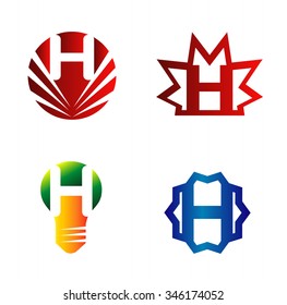 Set of alphabet symbols and elements of letter H, such a logo
