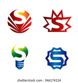 Set of alphabet symbols and elements of letter S, such a logo
