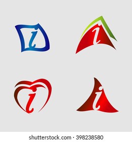 Set of alphabet symbols and elements of letter i, such a logo

