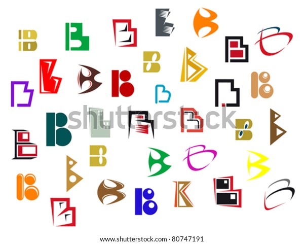 Set Alphabet Symbols Elements Letter B Stock Vector (Royalty Free) 80747191