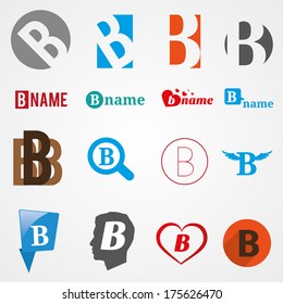 Set Alphabet Symbols Letter B Icons Stock Vector (Royalty Free ...