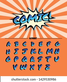 Set Alphabet Vector. Font in Comic Style. for web,  banners,  posters,  cards,  wallpapers.