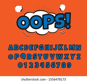 Establezca el vector de alfabetos. letras y números.  Fuente en estilo cómic. para web, banners, carteles, tarjetas, fondos de pantalla.