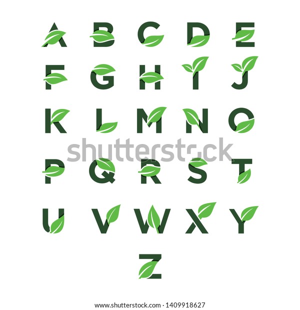 Set Alphabet Z Leaf Nature Logo Stock Vector (Royalty Free) 1409918627 ...