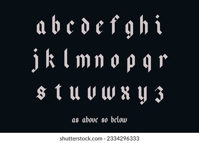 Set of alphabets font letters gothic antique vintage blackletter concept vector illustration minimal 