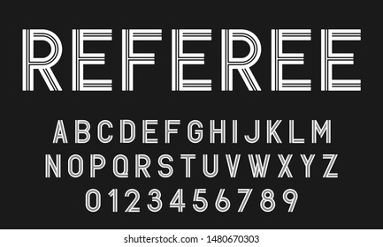 Set of alphabets font letters and numbers modern abstract design with lines vector illustration