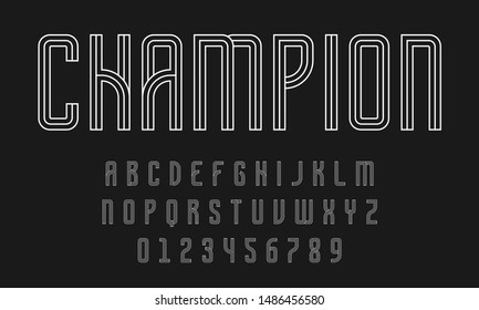 Set of alphabets font letters and numbers modern abstract design with lines vector illustration