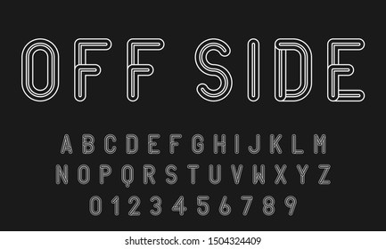 Set of alphabets font letters and numbers modern abstract design with lines vector illustration