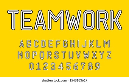 Set of alphabets font letters and numbers modern abstract design with lines vector illustration