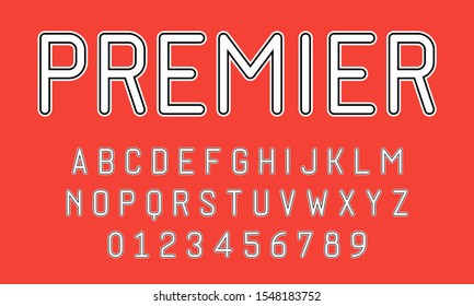 Set of alphabets font letters and numbers modern abstract design with lines vector illustration