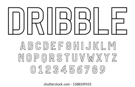 Set of alphabets font letters and numbers modern abstract design with lines vector illustration