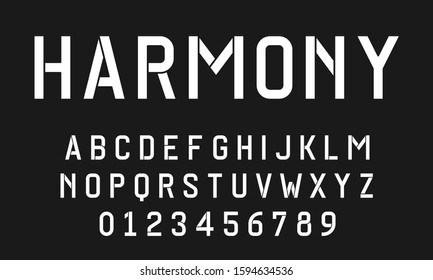Set of alphabets font letters and numbers modern abstract design vector illustration